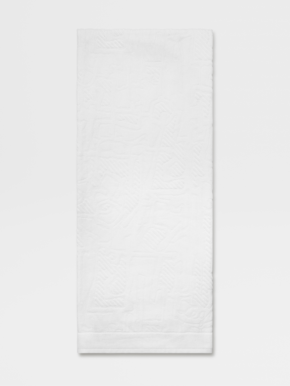 White Cotton Fermariello Jacquard Beach Towel